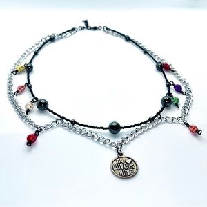 Necklace skulls hematite howlite